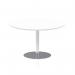 Italia 1200mm Poseur Round Table White Top 720mm High Silver Leg ITL0162