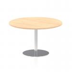 Italia 1200mm Poseur Round Table Maple Top 720mm High Silver Leg ITL0163