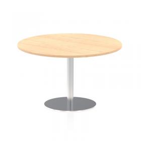 Italia 1200mm Poseur Round Table Maple Top 720mm High Silver Leg ITL0163