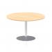 Italia 1200mm Poseur Round Table Maple Top 720mm High Silver Leg ITL0163