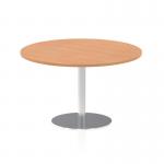 Italia 1200mm Poseur Round Table Oak Top 720mm High Silver Leg ITL0164