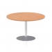 Italia 1200mm Poseur Round Table Oak Top 720mm High Silver Leg ITL0164