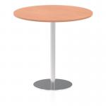 Italia 1200mm Poseur Round Table Beech Top 1145mm High Silver Leg ITL0166