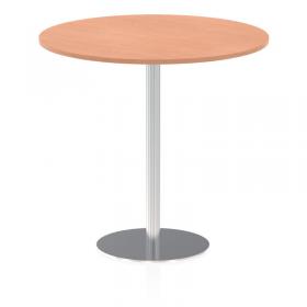 Italia 1200mm Poseur Round Table Beech Top 1145mm High Silver Leg ITL0166