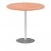 Italia 1200mm Poseur Round Table Beech Top 1145mm High Silver Leg ITL0166