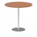 Italia 1200mm Poseur Round Table Walnut Top 1145mm High Silver Leg ITL0167