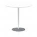 Italia 1200mm Poseur Round Table White Top 1145mm High Silver Leg ITL0168