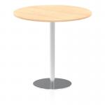 Italia 1200mm Poseur Round Table Maple Top 1145mm High Silver Leg ITL0169