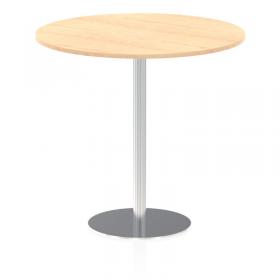 Italia 1200mm Poseur Round Table Maple Top 1145mm High Silver Leg ITL0169