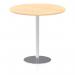 Italia 1200mm Poseur Round Table Maple Top 1145mm High Silver Leg ITL0169