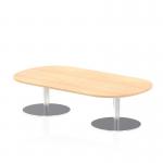 Italia 1800mm Boardroom Coffee Table Maple Top 475mm High Silver Leg ITL0175