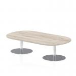 Italia 1800mm Boardroom Coffee Table Grey Oak Top 475mm High Silver Leg ITL0177