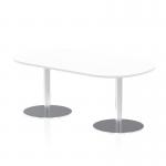 Italia 1800mm Poseur Boardroom Table White Top 720mm High Silver Leg ITL0180