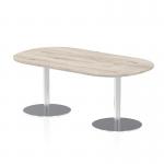 Italia 1800mm Poseur Boardroom Table Grey Oak Top 720mm High Silver Leg ITL0183