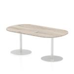 Italia 1800mm Poseur Boardroom Table Grey Oak Top 720mm High Leg ITL0183