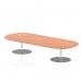 Italia 2400mm Boardroom Coffee Table Beech Top 475mm High Silver Leg ITL0190