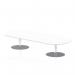 Italia 2400mm Boardroom Coffee Table White Top 475mm High Silver Leg ITL0192