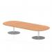 Italia 2400mm Boardroom Coffee Table Oak Top 475mm High Silver Leg ITL0194