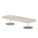 Italia 2400mm Boardroom Coffee Table Grey Oak Top 475mm High Silver Leg ITL0195