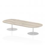 Italia 2400mm Poseur Boardroom Table Grey Oak Top 475mm High Leg ITL0195