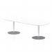 Italia 2400mm Poseur Boardroom Table White Top 720mm High Silver Leg ITL0198