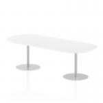 Italia 2400mm Poseur Boardroom Table White Top 725mm High Leg ITL0198