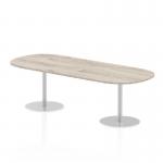 Italia 2400mm Poseur Boardroom Table Grey Oak Top 725mm High Leg ITL0201