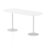 Italia 2400mm Poseur Boardroom Table White Top 1145mm High Leg ITL0204