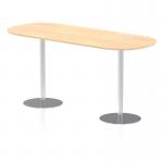 Italia 2400mm Poseur Boardroom Table Maple Top 1145mm High Silver Leg ITL0205