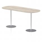 Italia 2400mm Poseur Boardroom Table Grey Oak Top 1145mm High Silver Leg ITL0207