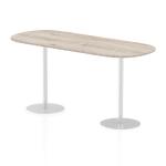 Italia 2400mm Poseur Boardroom Table Grey Oak Top 1145mm High Leg ITL0207
