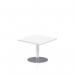 Italia 600mm Square Coffee Table White Top 475mm High Silver Leg ITL0210