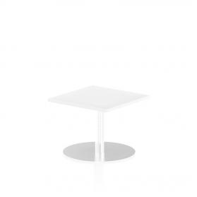 Italia 600mm Poseur Square Table White Top 475mm High Leg ITL0210