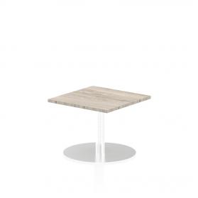 Italia 600mm Poseur Square Table Grey Oak Top 475mm High Leg ITL0213
