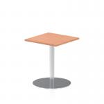 Italia 600mm Poseur Square Table Beech Top 720mm High Silver Leg ITL0214