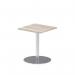 Italia 600mm Poseur Square Table Grey Oak Top 720mm High Silver Leg ITL0219