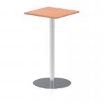 Italia 600mm Poseur Square Table Beech Top 1145mm High Silver Leg ITL0220