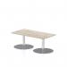 Italia 1200 x 600mm Rectangular Coffee Table Grey Oak Top 475mm High Silver Leg ITL0231