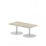 Italia 1200 x 600mm Poseur Rectangular Table Grey Oak Top 475mm High Leg ITL0231