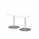 Italia 1200 x 600mm Poseur Rectangular Table White Top 720mm High Silver Leg ITL0234