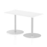 Italia Poseur Table Rectangle 1200/600 Top 725 High White ITL0234