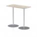 Italia 1200 x 600mm Poseur Rectangular Table Grey Oak Top 1145mm High Silver Leg ITL0243