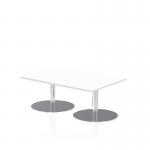 Italia 1200 x 800mm Rectangular Coffee Table White Top 475mm High Silver Leg ITL0246