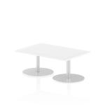 Italia 1200 x 800mm Poseur Rectangular Table White Top 475mm High Leg ITL0246