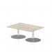 Italia 1200 x 800mm Rectangular Coffee Table Grey Oak Top 475mm High Silver Leg ITL0249