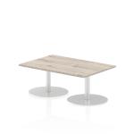 Italia 1200 x 800mm Poseur Rectangular Table Grey Oak Top 475mm High Leg ITL0249