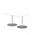 Italia 1200 x 800mm Poseur Rectangular Table White Top 720mm High Silver Leg ITL0252