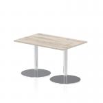 Italia 1200 x 800mm Poseur Rectangular Table Grey Oak Top 720mm High Silver Leg ITL0255