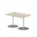 Italia 1200 x 800mm Poseur Rectangular Table Grey Oak Top 720mm High Silver Leg ITL0255