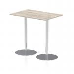 Italia 1200 x 800mm Poseur Rectangular Table Grey Oak Top 1145mm High Silver Leg ITL0261